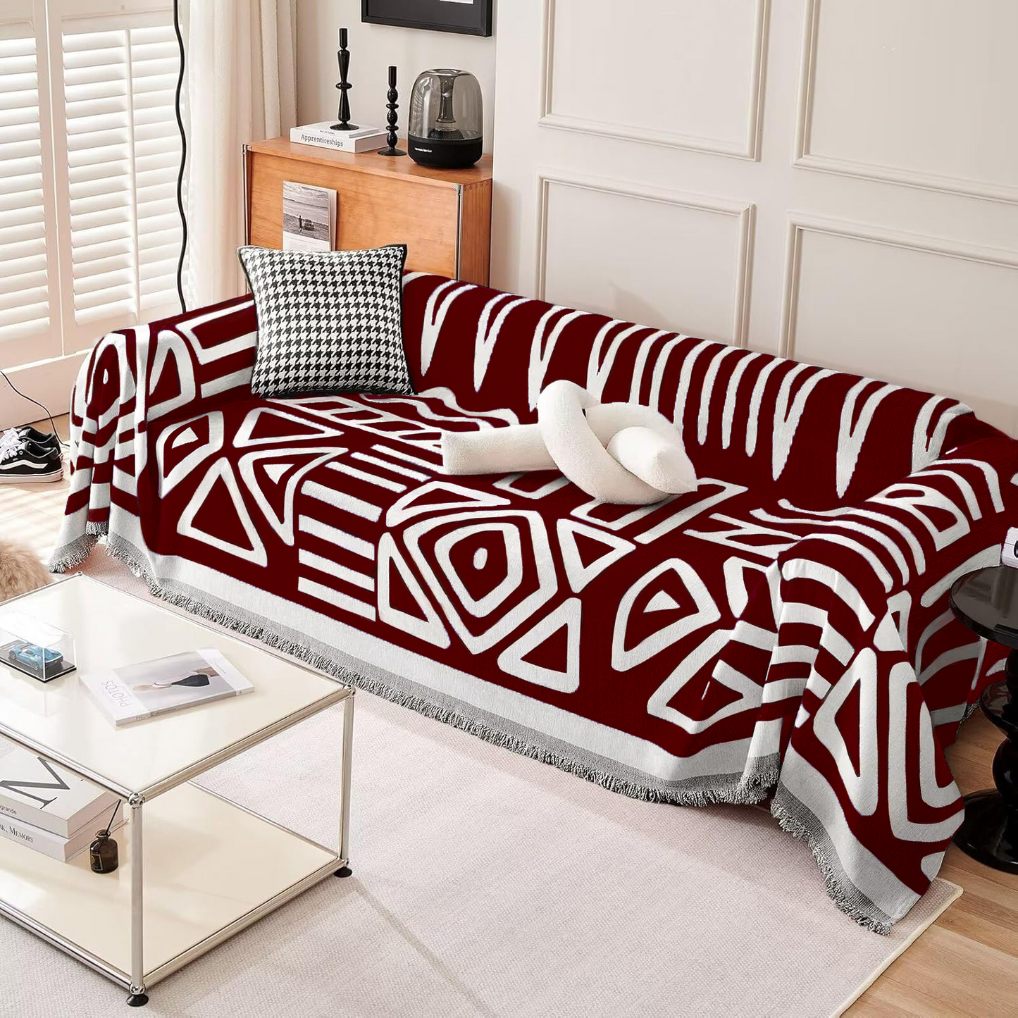 Copridivano con Fantasia Geometrica in Stile Bohémien, per un'Armonia di Colori e Atmosfere Creative