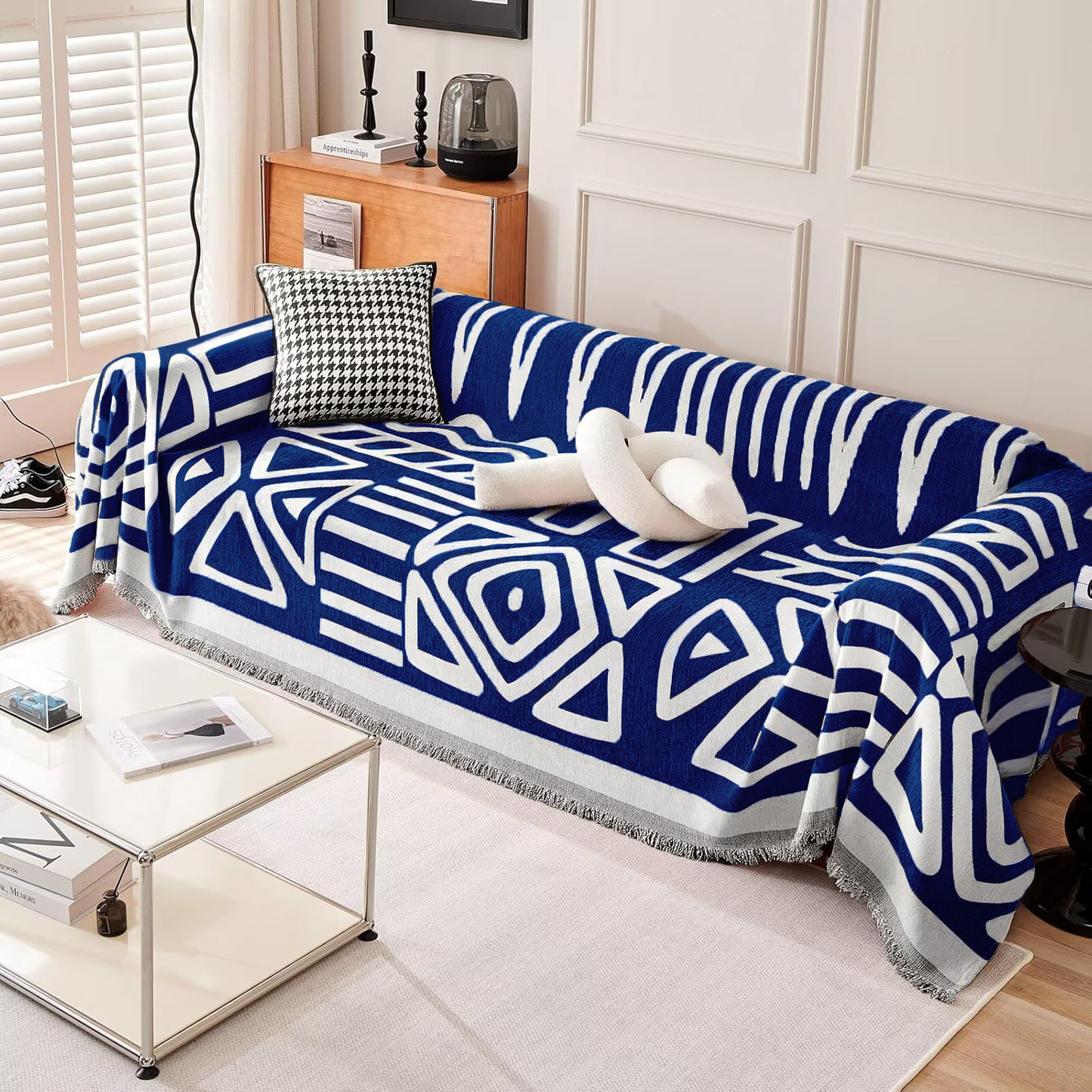 Copridivano con Fantasia Geometrica in Stile Bohémien, per un'Armonia di Colori e Atmosfere Creative