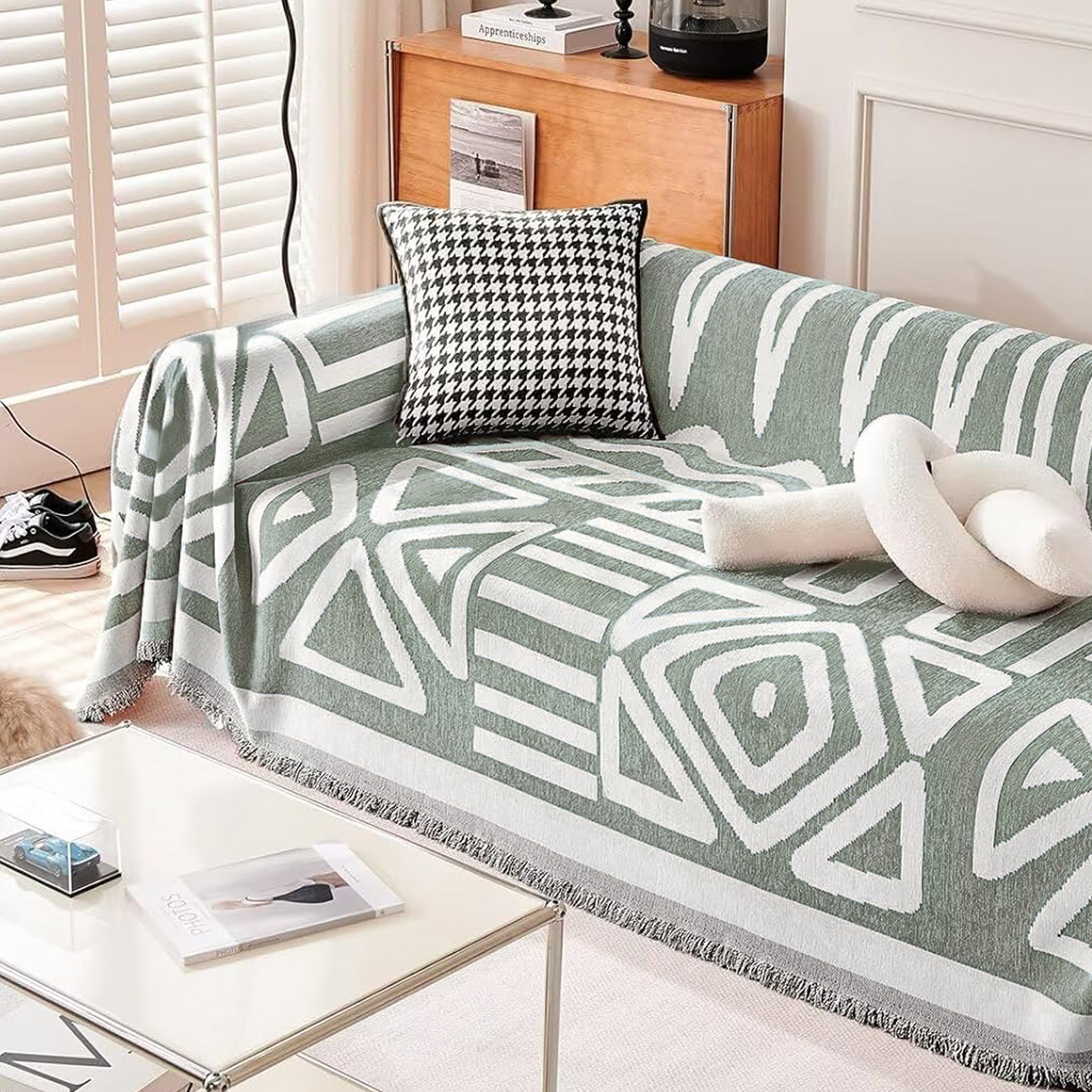 Copridivano con Fantasia Geometrica in Stile Bohémien, per un'Armonia di Colori e Atmosfere Creative