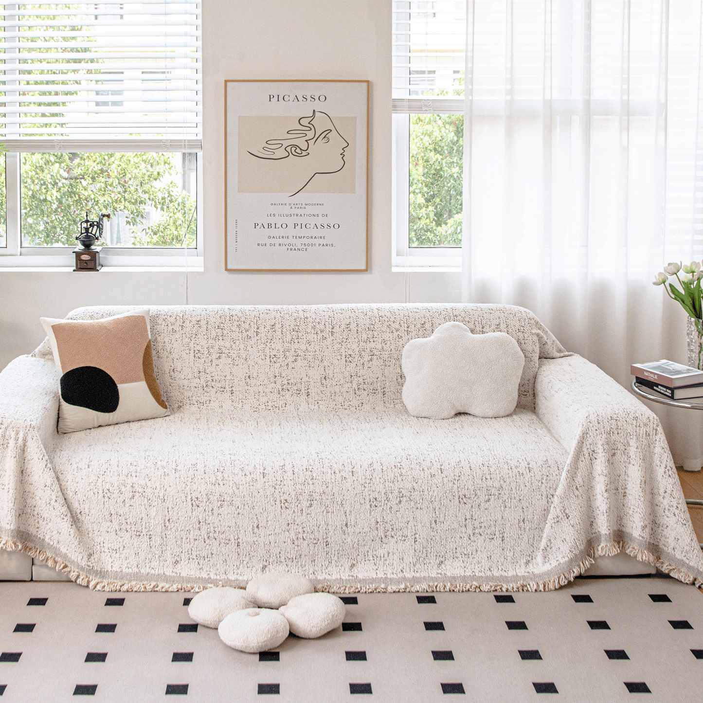 Copridivano con Originale Effetto Spruzzato per un’Arredamento Creativo e Moderno