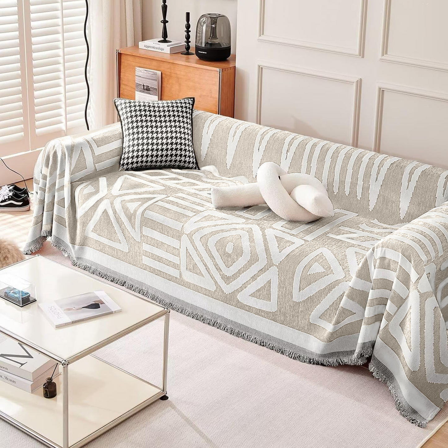 Copridivano con Fantasia Geometrica in Stile Bohémien, per un'Armonia di Colori e Atmosfere Creative