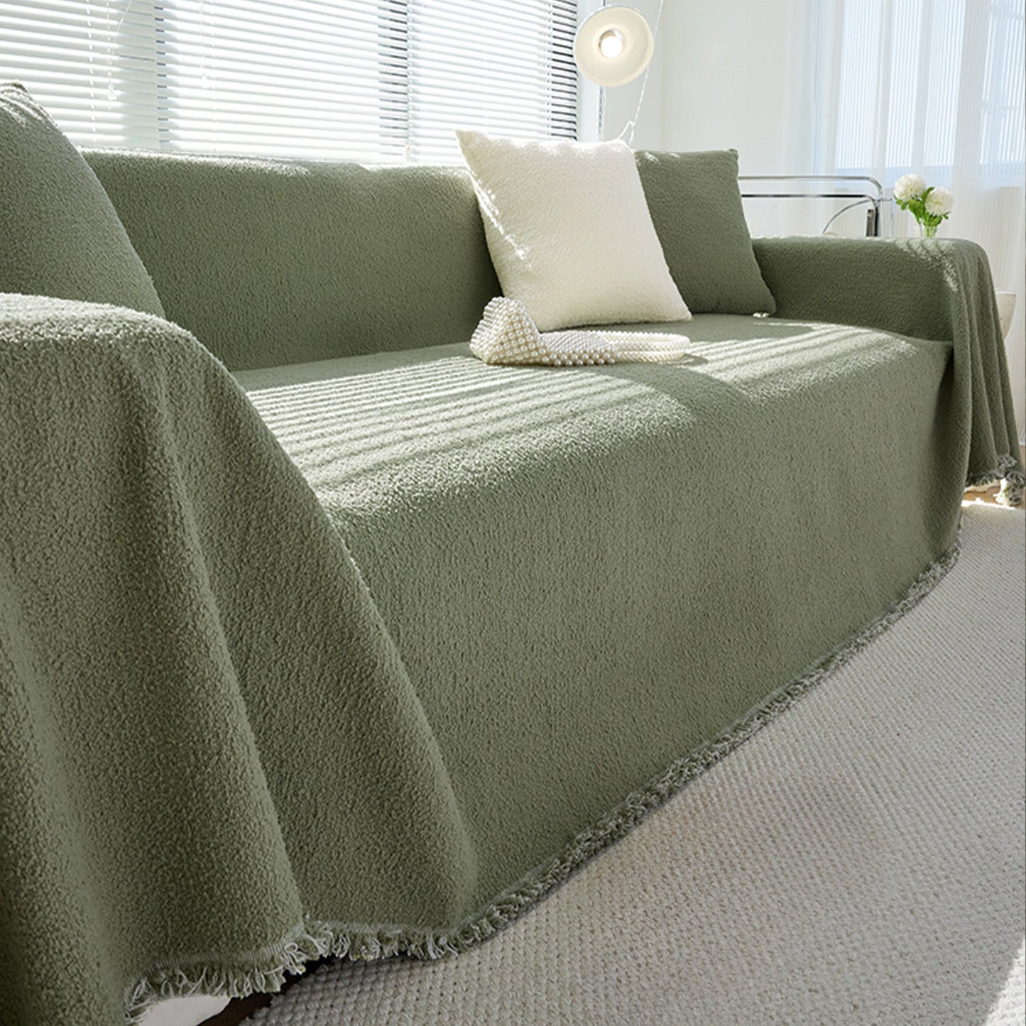 Copridivano Invernale con Effetto Pile, Accogliente e Caldo per Serate di Relax in Casa