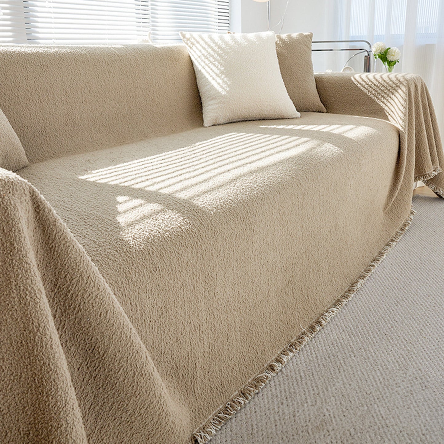 Copridivano Invernale con Effetto Pile, Accogliente e Caldo per Serate di Relax in Casa