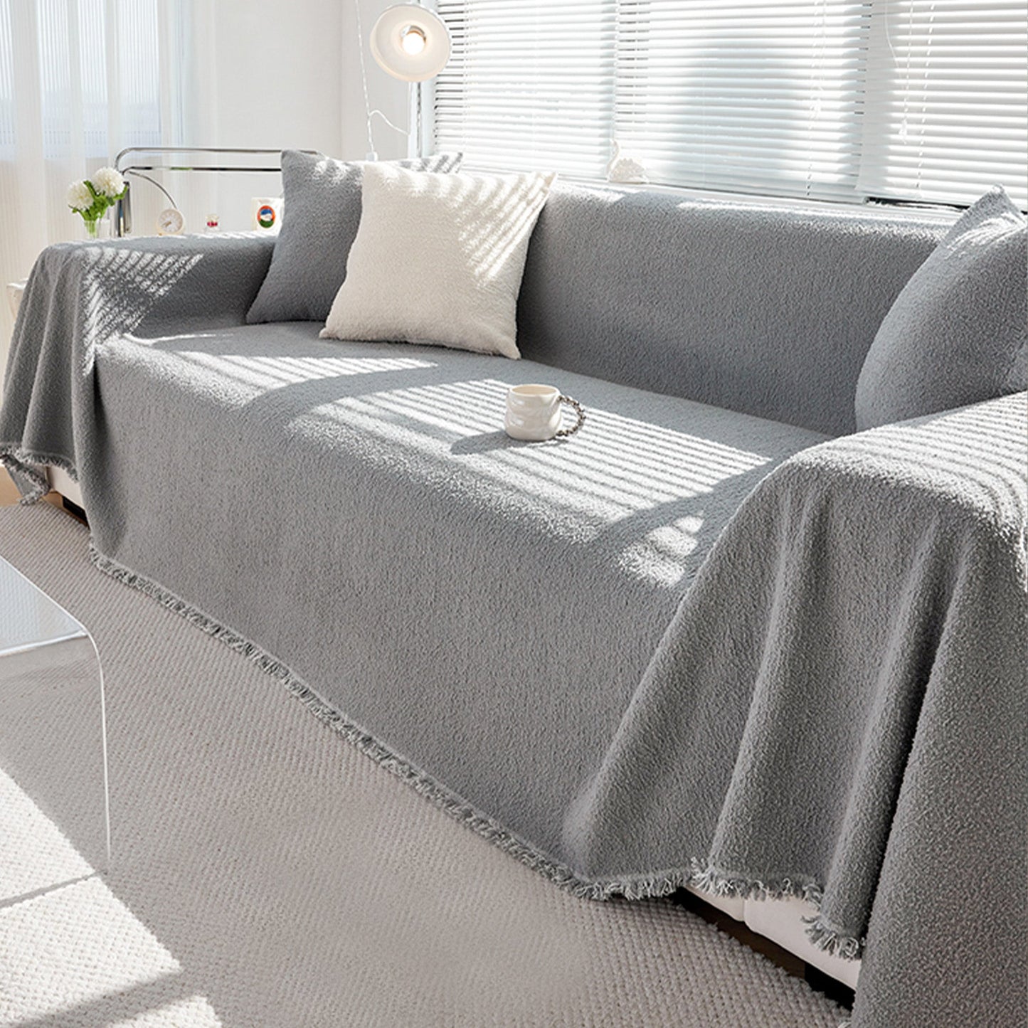Copridivano Invernale con Effetto Pile, Accogliente e Caldo per Serate di Relax in Casa