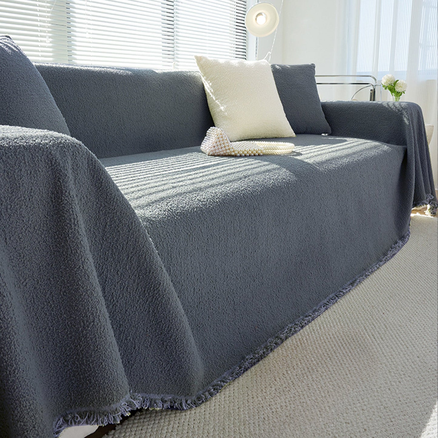 Copridivano Invernale con Effetto Pile, Accogliente e Caldo per Serate di Relax in Casa