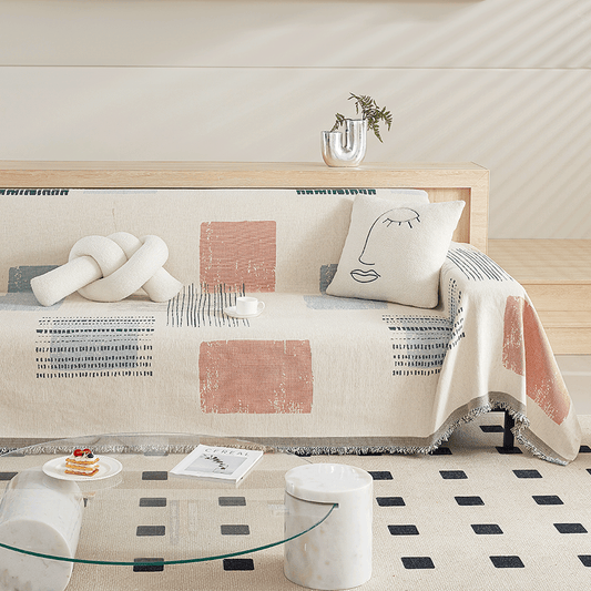 Copridivano in Stile Minimalista con Linee Pulite e Design Lineare per un'Arredamento Sobrio e Elegante