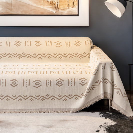Copridivano Reversibile in Stile Nomade Chic per un'Arredamento Eclettico, Elegante e Versatile