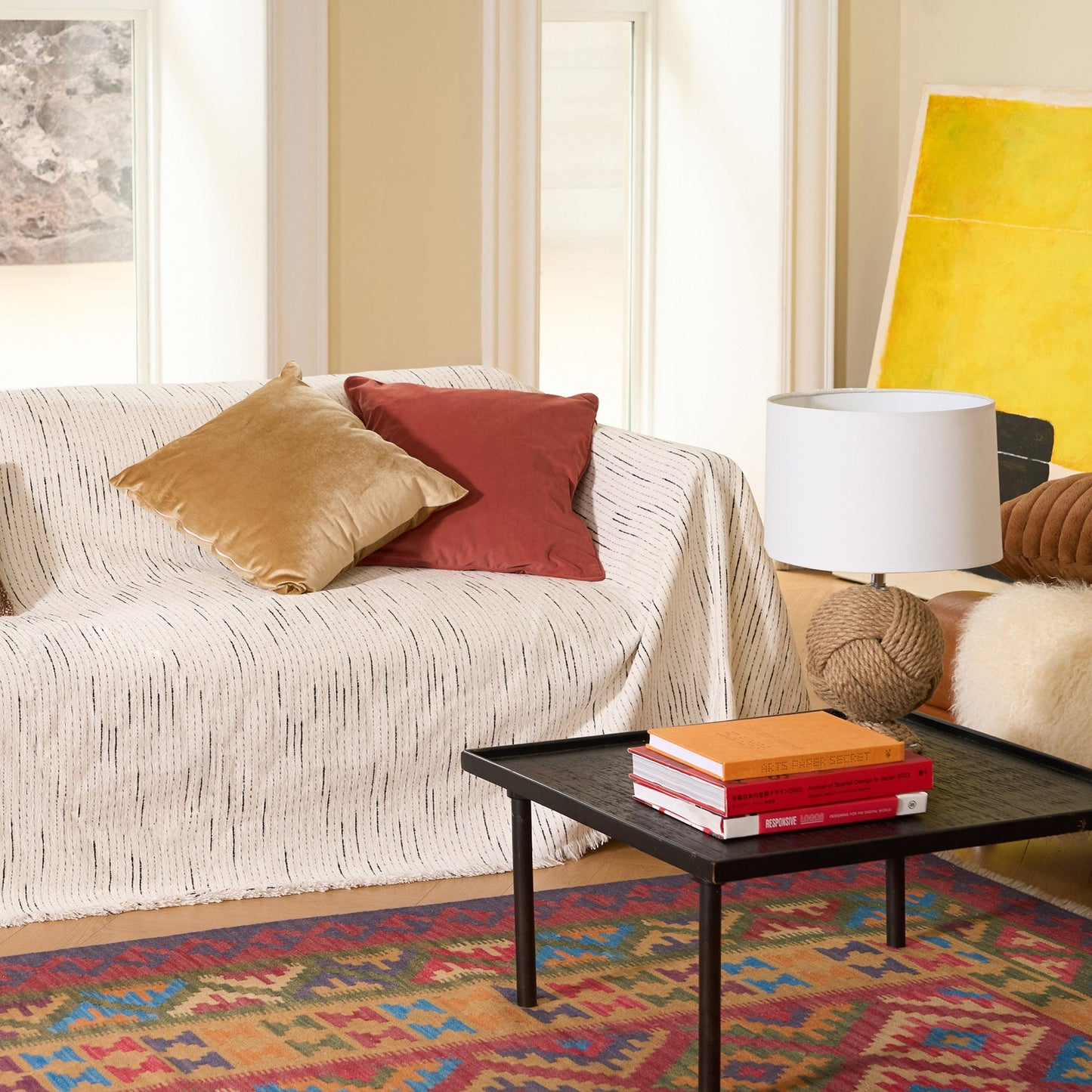 Copridivano in Morbida Chenille Jacquard con Design Elegante e Confort Avvolgente
