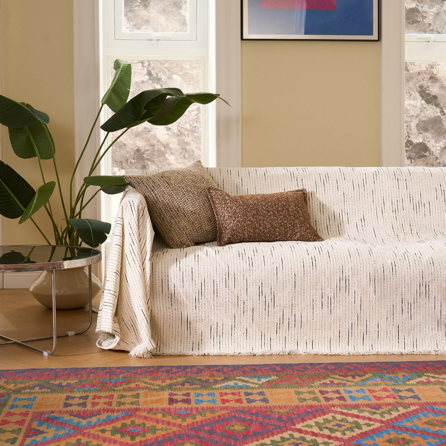 Copridivano in Morbida Chenille Jacquard con Design Elegante e Confort Avvolgente