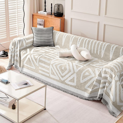 Copridivano con Fantasia Geometrica in Stile Bohémien, per un'Armonia di Colori e Atmosfere Creative