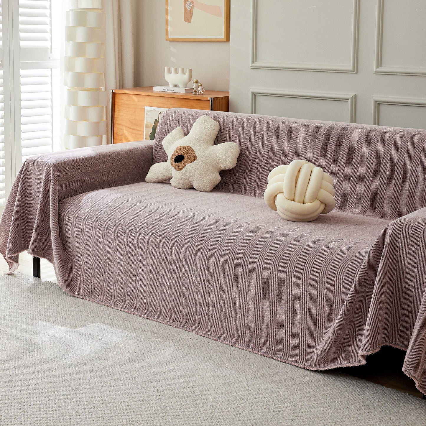 Copridivano Decorativo e Robusto con Stampa Zig Zag, Ideale per Famiglie con Animali