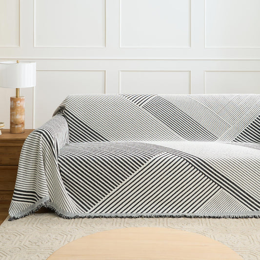 Copridivano Reversibile con Motivi Geometrici Moderni, per uno Stile Dinamico e Versatile