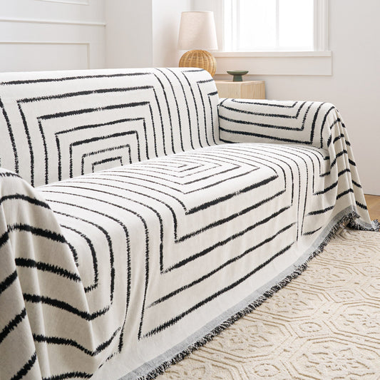 Copridivano in Stile Geometrico con Dettagli Sofisticati e Design Attuale